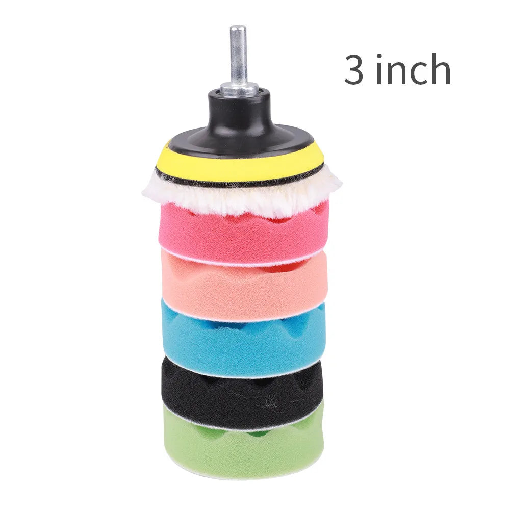 8-Piece Car Polishing Pad Kit, 3, 5, 7 Inch Sponge Buffing Discs