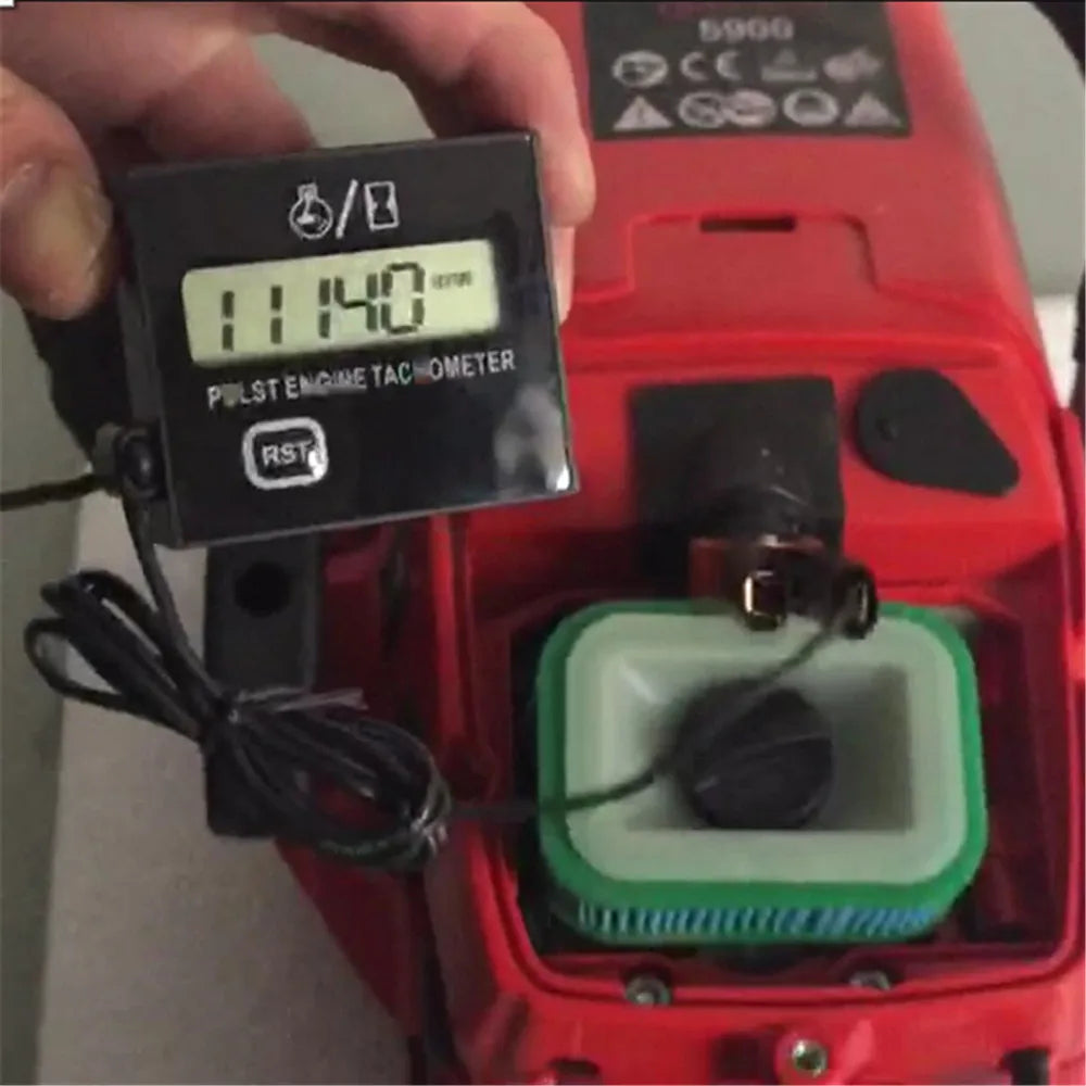 Digital Tach Hour Meter | Inductive Clip Style Waterproof Tachometer for Motorcycle Chainsaw Gasoline Engine MyPetiteCar.com