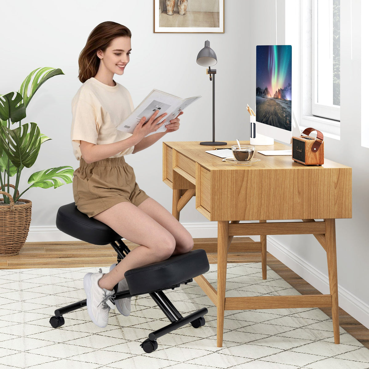Height Adjustable Kneeling Chair Posture Correction Stool