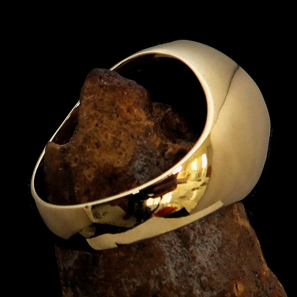 Excellent crafted ancient Men's Red Masonic Pinky Ring - Solid Brass