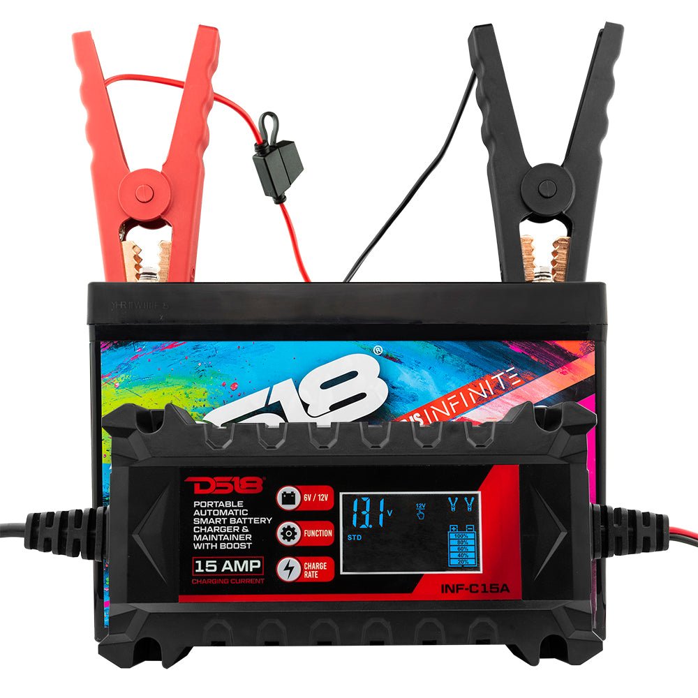 15 AMP Automatic Smart Lithium and AGM Car Battery Charger & Maintainer DS18