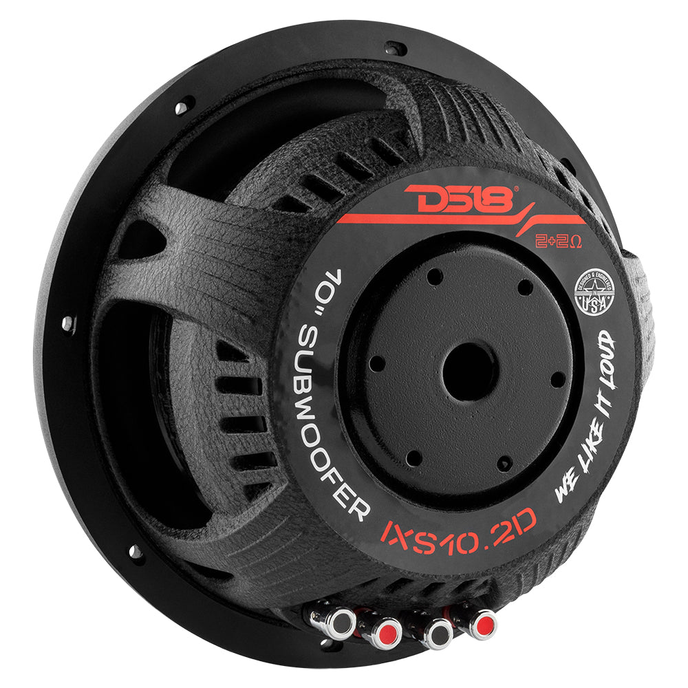 IXS Shallow-Mount 10" Fiber Glass Subwoofer 600 Watts Rms DVC 2-Ohm DS18