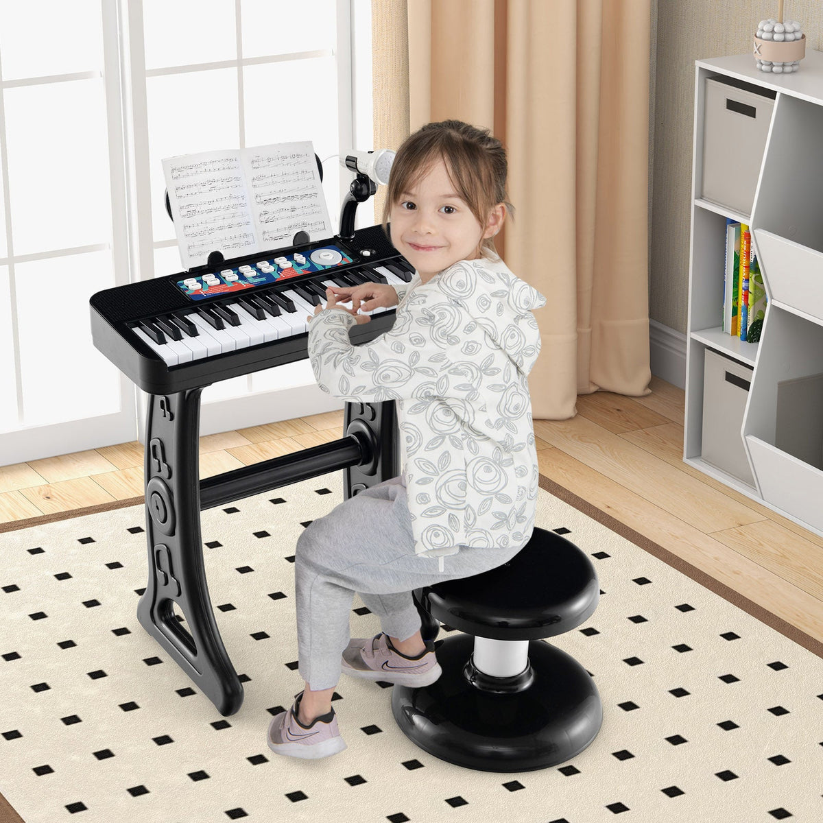 Kids Piano Keyboard 37-Key Kids Toy Keyboard Piano with Microphone for 3+ Kids