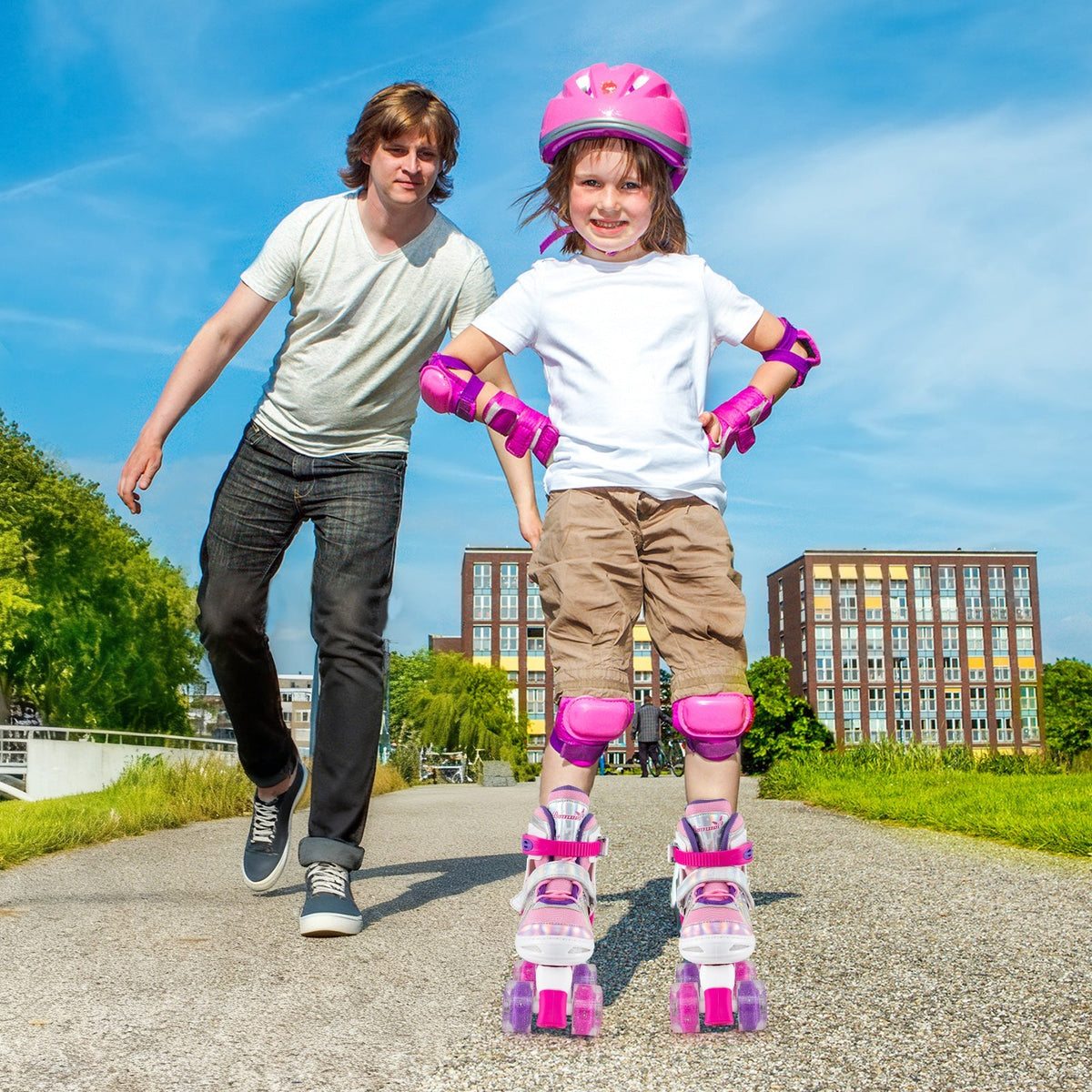 Kids Roller Skates 4 Sizes Adjustable Quad Skates with Light-up Wheels GBruno Store