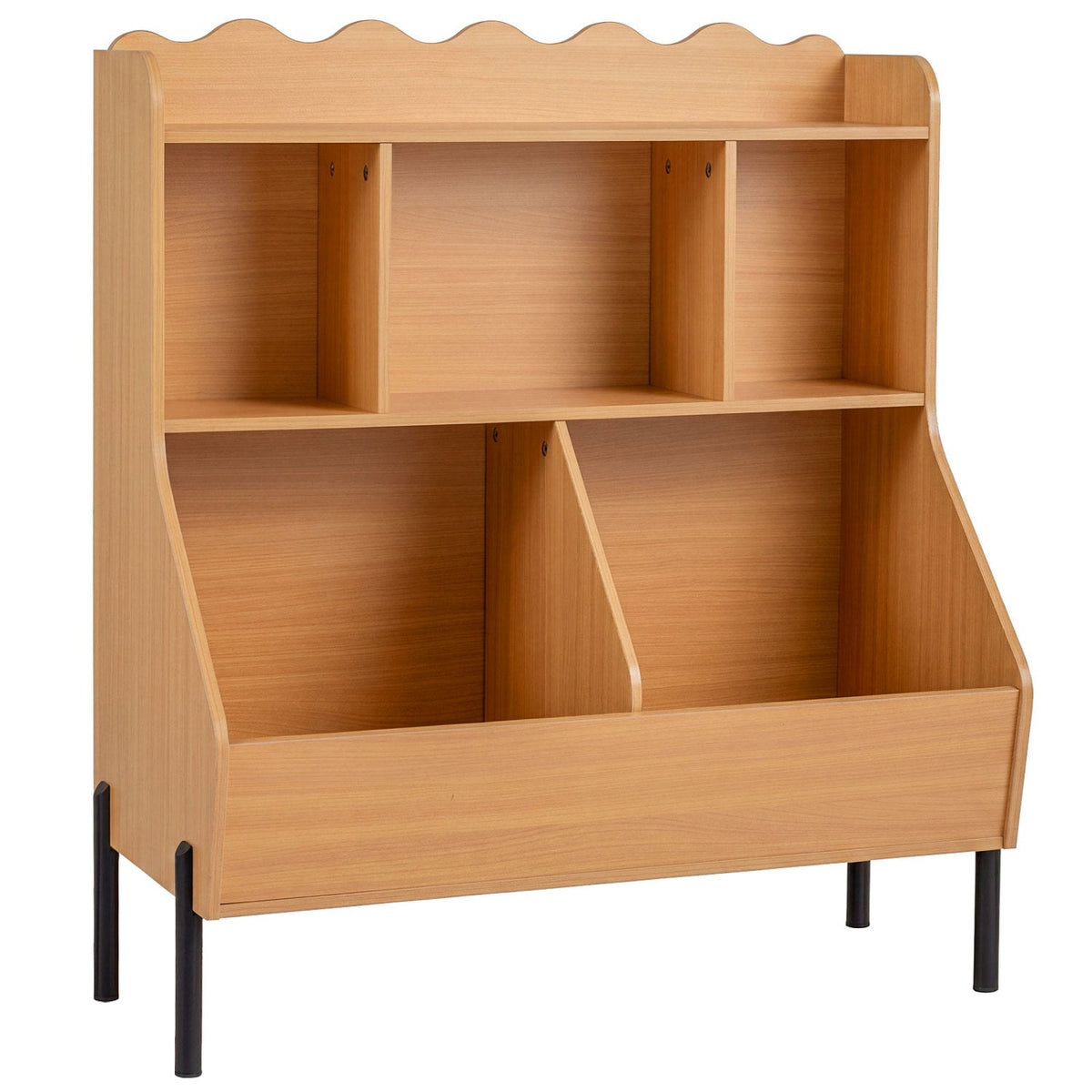 Kids Toy Storage Organizer with 5 Cubes and Bookshelf DirectDeals