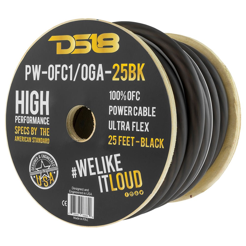 1/0-GA 100% OFC Ground, Power Cable, 25 Feet DS18