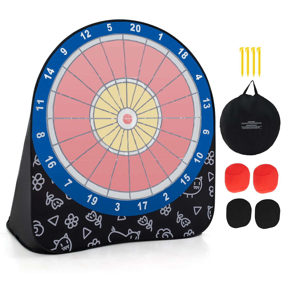 Large Dart Board for Kids with 4 Kick Balls
