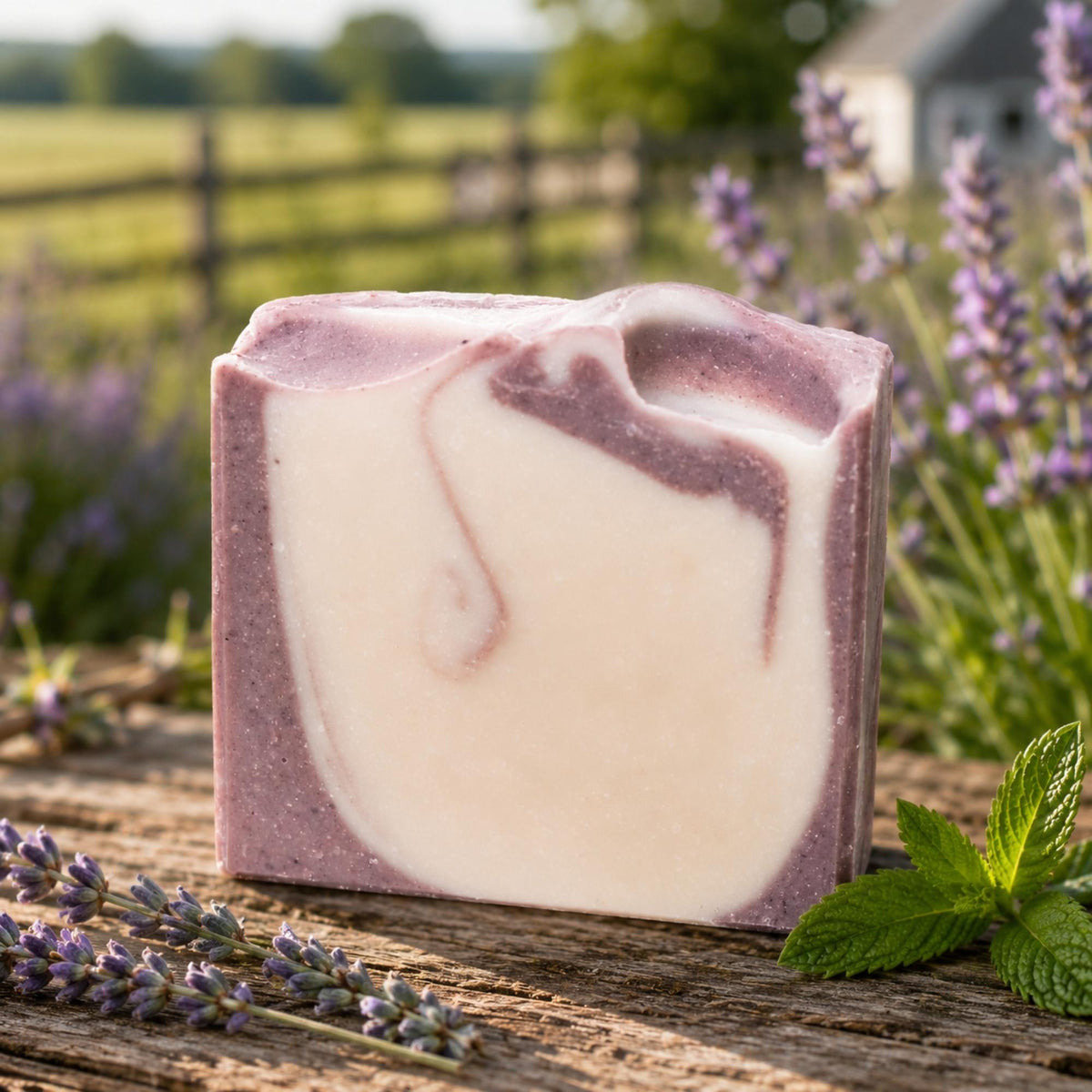 Lavender + Mint Handmade Tallow and Goat Milk Soap Bar Pretty farm girl