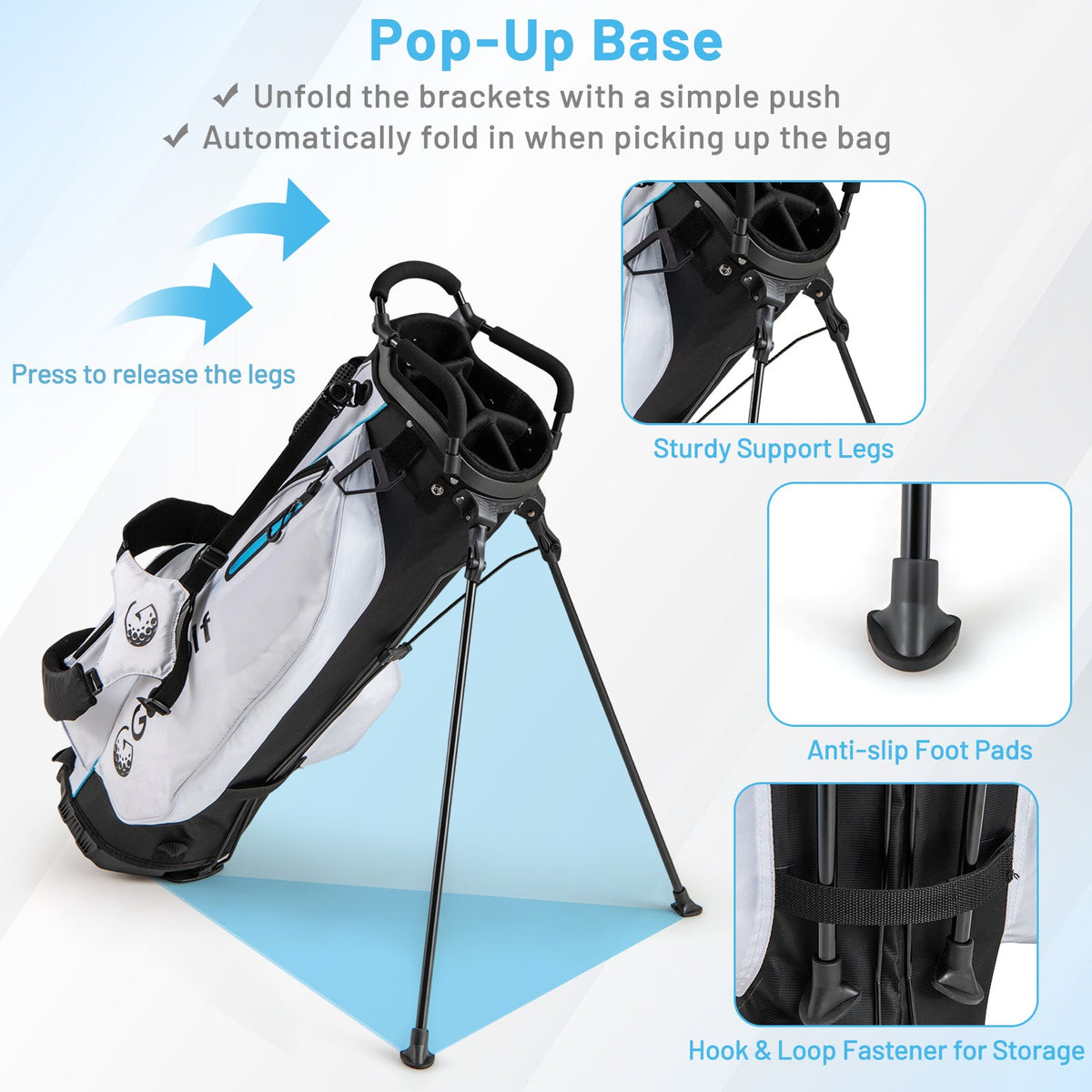 Men's Complete Golf Clubs and Bag Set-White