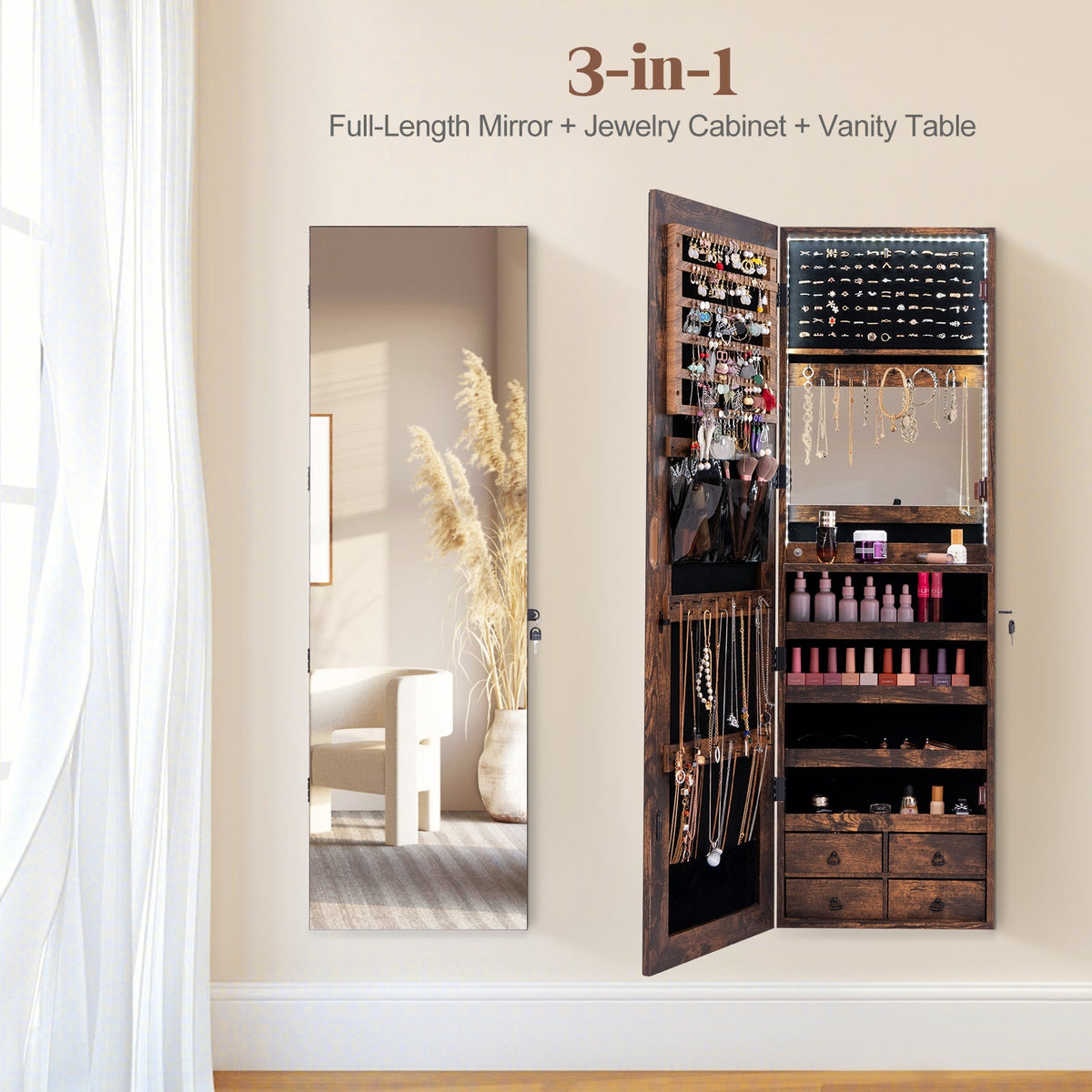 Multipurpose Storage Cabinet with 4 Drawers
