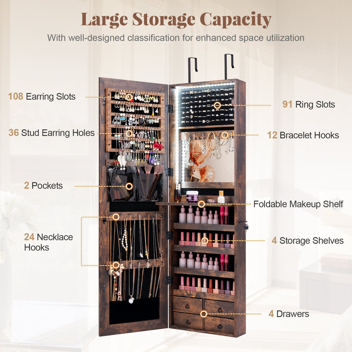 Multipurpose Storage Cabinet with 4 Drawers