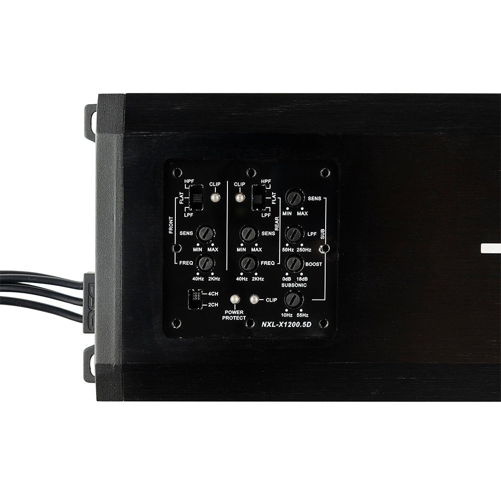 NXL 5-Channel Full-Range Class D IP67 Marine and Powersports Amplifier 4 x 150 @ 4-Ohm and 1 x 600 @ 2-Ohm Watts Rms DS18