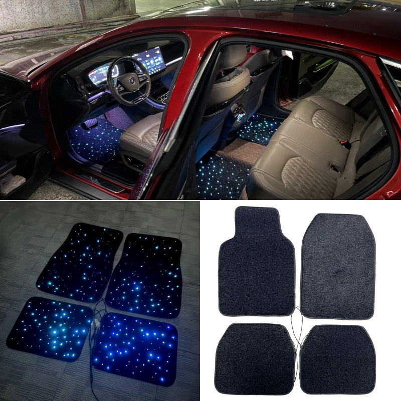 Baby's Breath Shaped Fiber Optic Light Car Foot Mat
