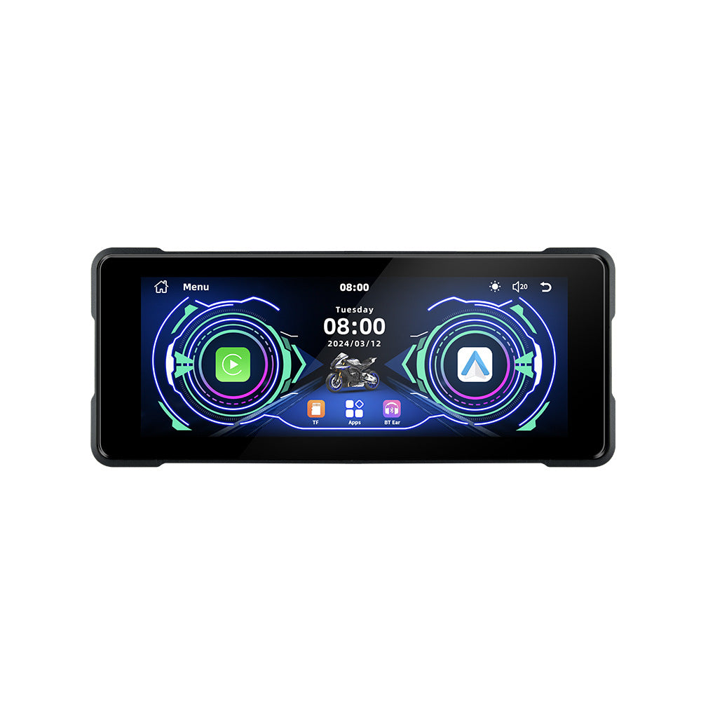 Motorcycle Wireless Carplay Navigation Android Anto Front And Rear Dual Bluetooth Camera Record