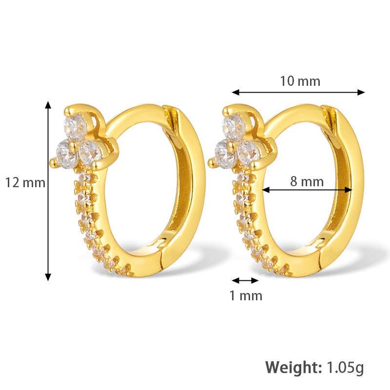 Fashion Color Zircon Earrings Design Sense
