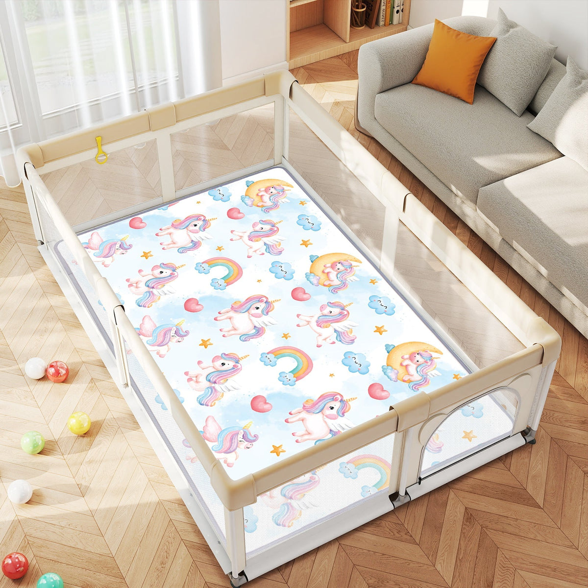 One-Piece Reversible Roll Up Soft Foam Activity Mat for Toddlers GBruno Store