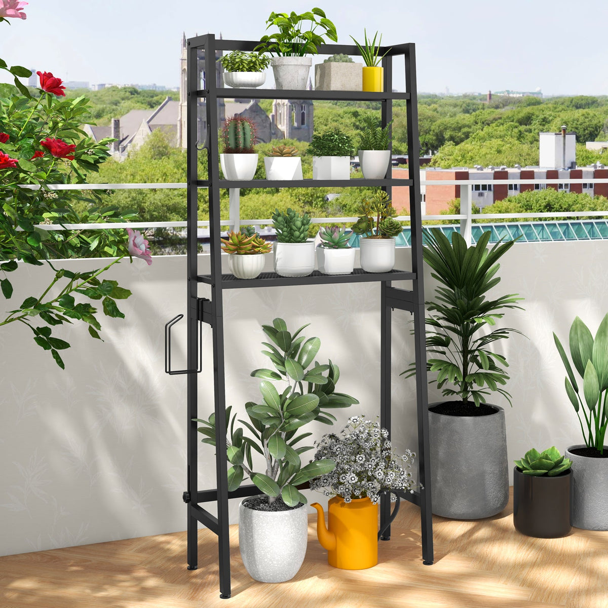 3-Tier Over The Toilet Storage Shelf with Adjustable Bottom Bar DirectDeals