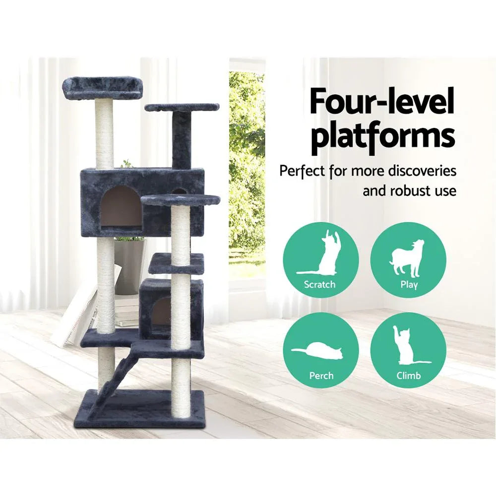 i.Pet Cat Tree 134cm Trees Scratching Post Scratcher Tower Condo House
