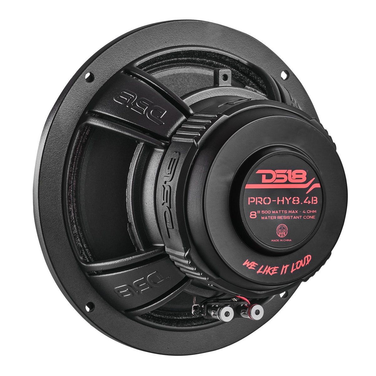 PRO 8" Coaxial Hybrid Mid-Range Water resistant Cone Loudspeaker with Built-in Driver 250 Watts Rms 4-Ohm DS18