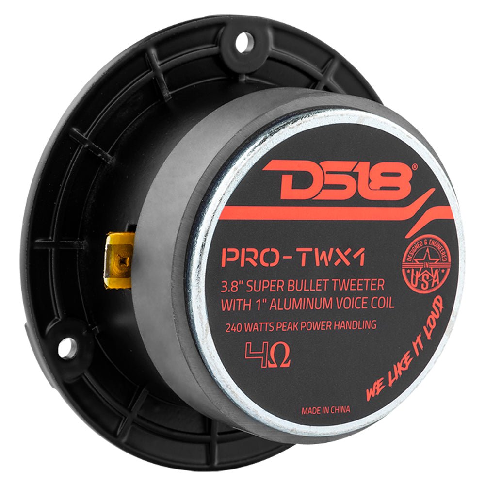 3.8" Super Bullet Tweeter 120W RMS 1" Aluminum 4-Ohm Vc DS18