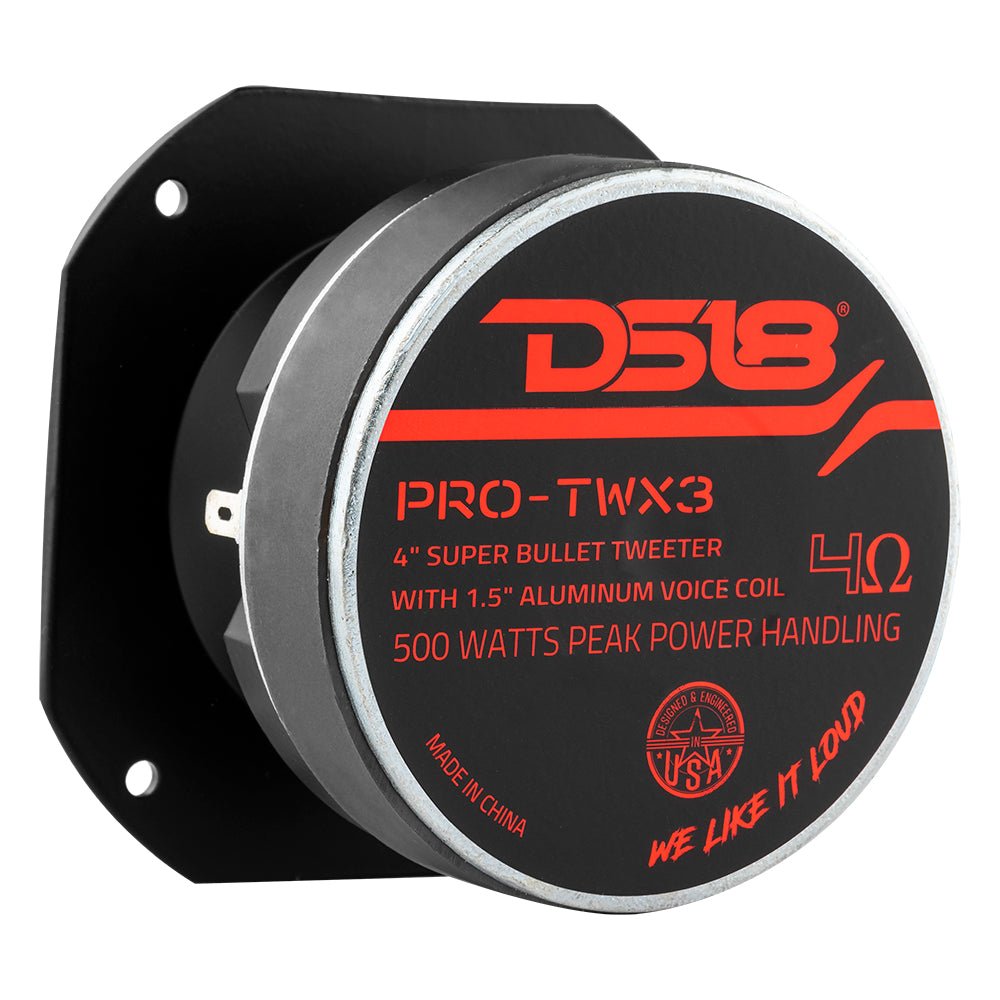 4" Super Bullet Tweeter 250 Watts 1.5" Titanium 4-Ohm Vc DS18