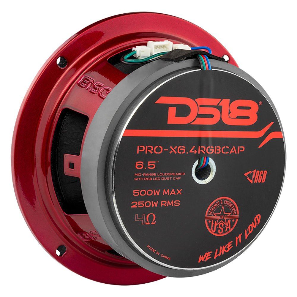 PRO-X 6.5" Mid-Range Loudspeaker with RGB Light Dust Cap 250 Watts Rms 4-Ohm DS18