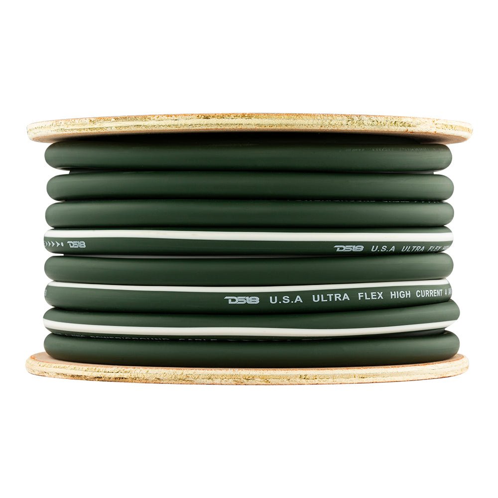 4-GA 100% OFC Ground, Power Cable, 50 Feet -Camo Green DS18