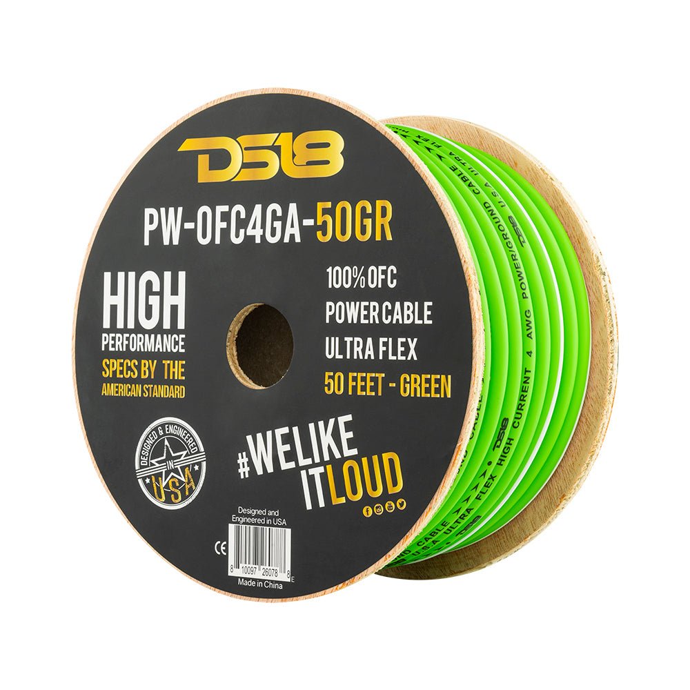 4-GA 100% OFC Ground, Power Cable, 50 Feet DS18