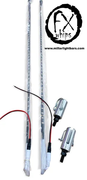 *PAIR* RED LED LIGHT WHIP