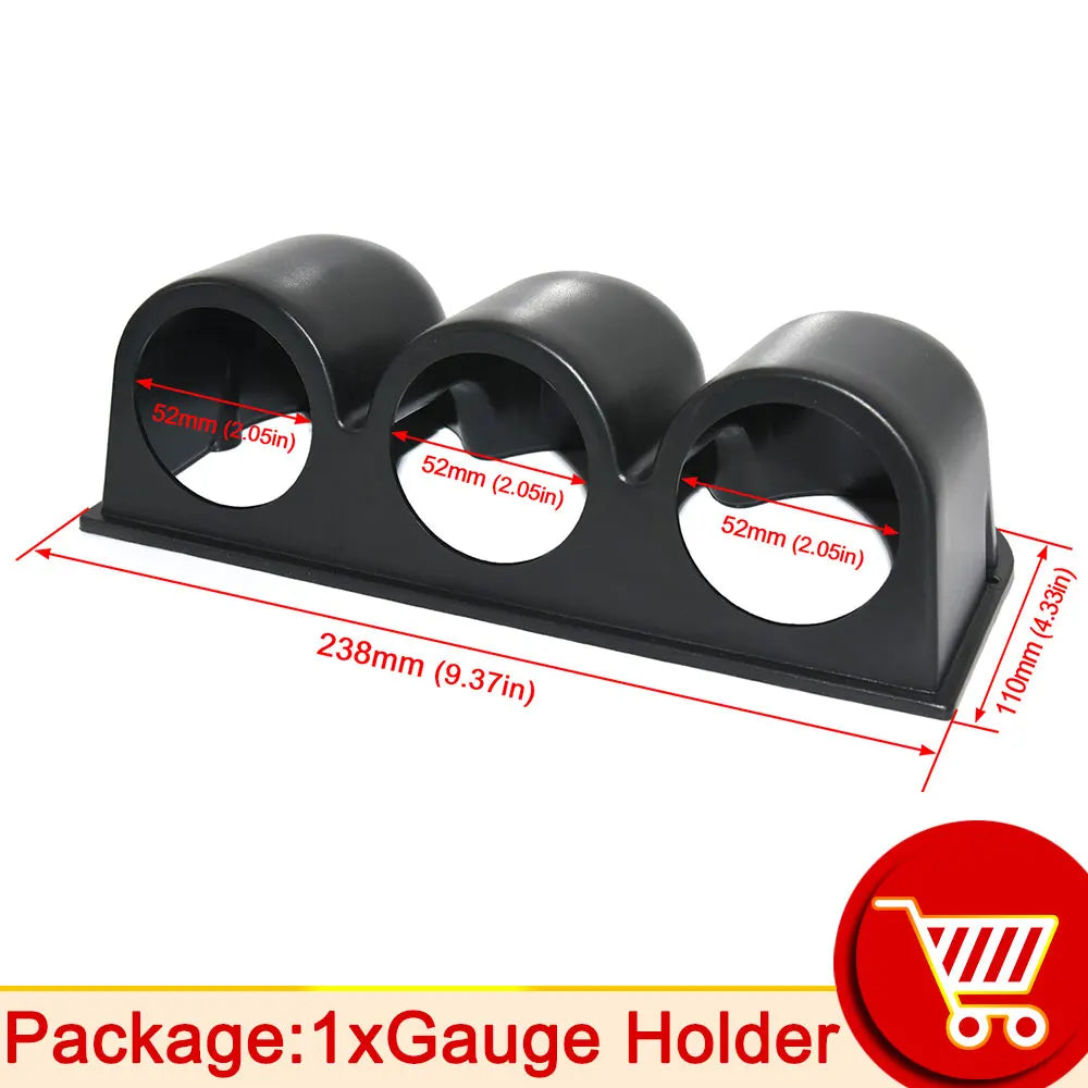 52mm 20 LED Digital Car Gauge Set | Multi-Function Tachometer, Boost, Temp & Pressure Monitor