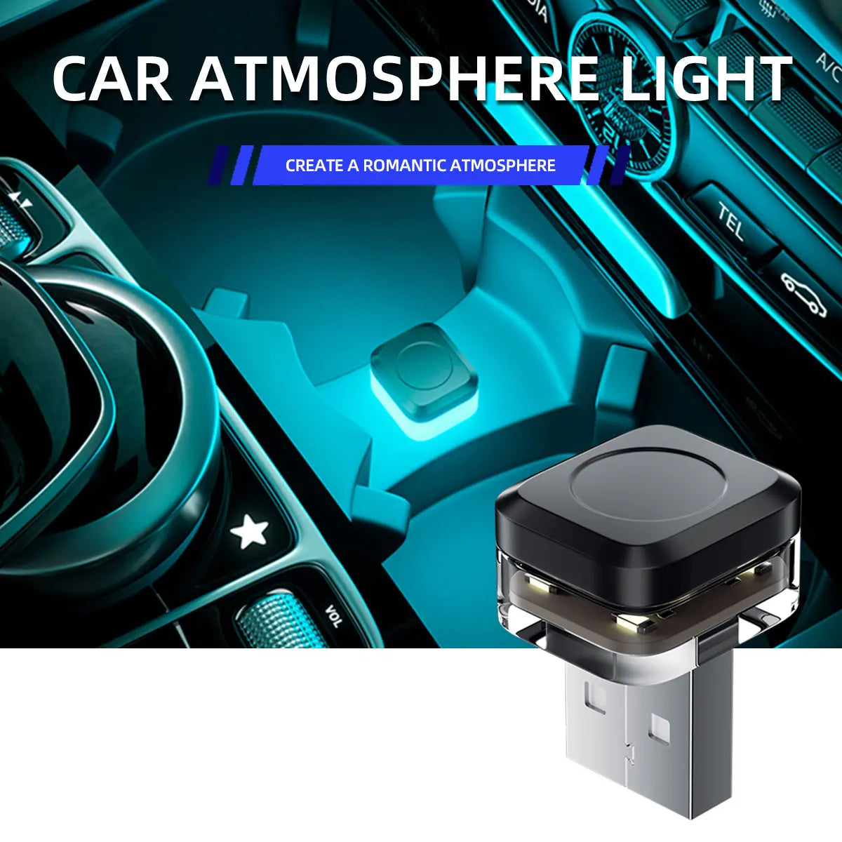 1/2X Car USB Mini LED Interior Atmosphere Light Plug Play Universal Auto LED Lighting Reading Lamp Decorations Laptop Decorative MyPetiteCar.com