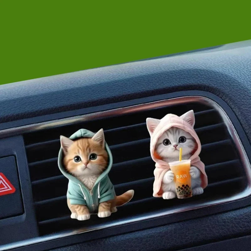 Cat Car Vent Clip Air Freshener Diffuser | Pink or Green
