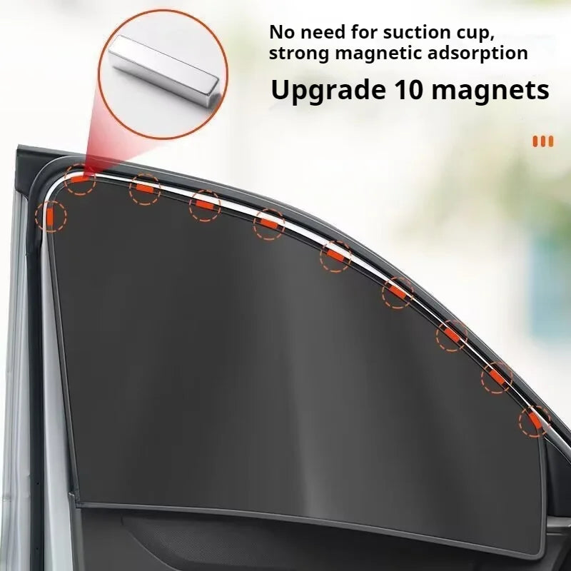 100% Blackout Car Sunshades | Magnetic UV Protection for Front Rear Side Windows