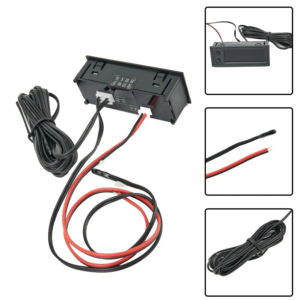 12V 3in1 Vehicle Car Kit Thermometer with Voltmeter and Clock | LED Digital Display