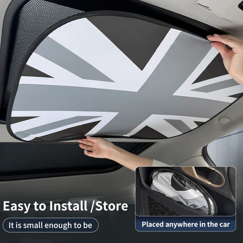 Mini Cooper Sunroof Sunshade Cover | UV Protection Heat Shield Foldable