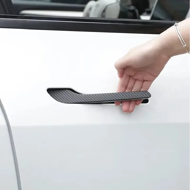 Car Door Handle Sticker For Tesla Model 3/Y/YL Highland Model Y Juniper Protector Wrap Paste ABS Modification Accessories 4PCS MyPetiteCar.com