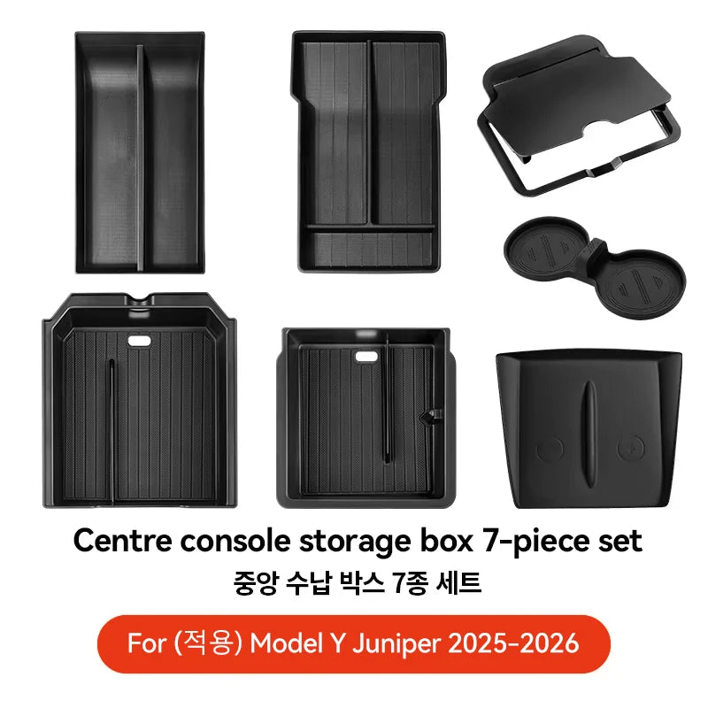 For Tesla Model 3/Y/Highland/Juniper 2026 Center Armrest Hidden Storage Box | Cup Holder Console Organizer MyPetiteCar.com