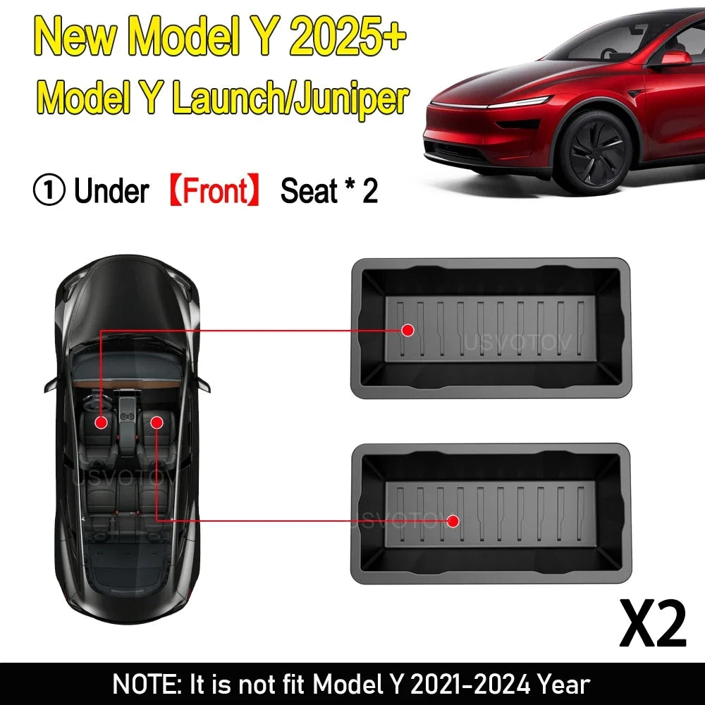 Organizer Bins Front / Rear / Full Set for Tesla Model Y Juniper 2025+