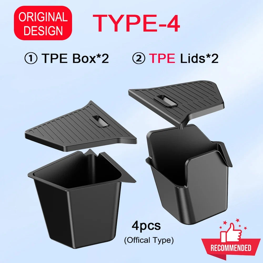 USVOTOV Tesla Model Y Juniper 2025 Trunk Organizer – TPE Rear Trunk Side Storage Bins MyPetiteCar.com