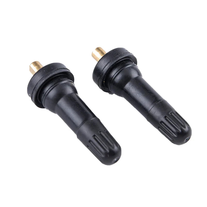Tire Pressure Sensor Valve 4-Pack | Straight Rubber Nipple for TPMS Tubeless Disc