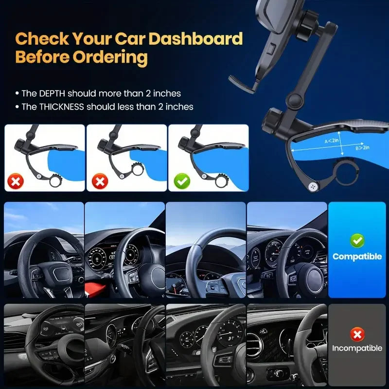 Magnetic Car Phone Holder with Rotatable Design | Anti-Shake Dashboard Mount for Navigation MyPetiteCar.com
