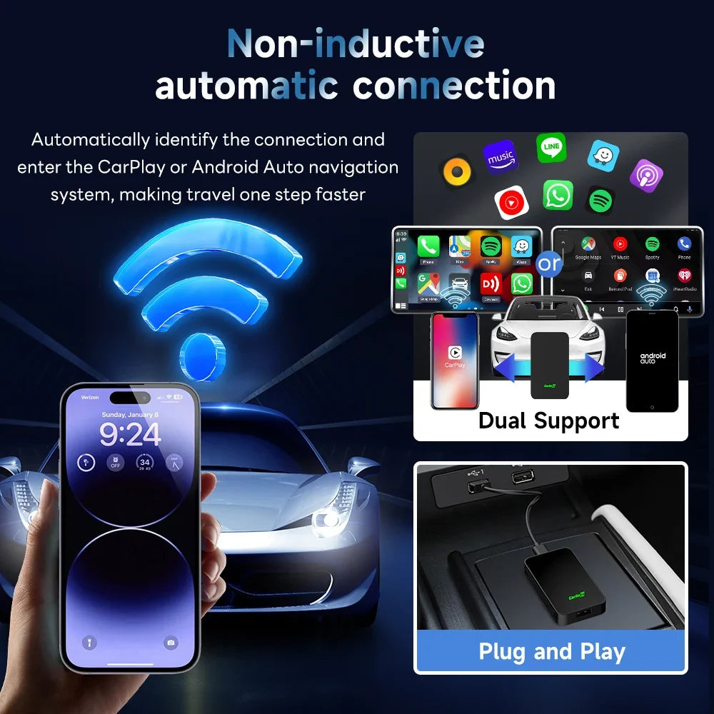 CarlinKit 5.0 Wireless Android Auto & CarPlay Adapter | 2Air & CP2A for OEM Cars MyPetiteCar.com
