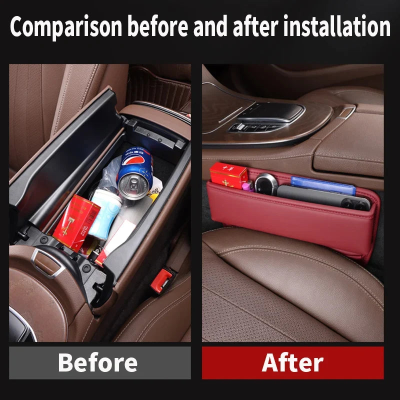 PU Leather Car Seat Gap Organizer Box