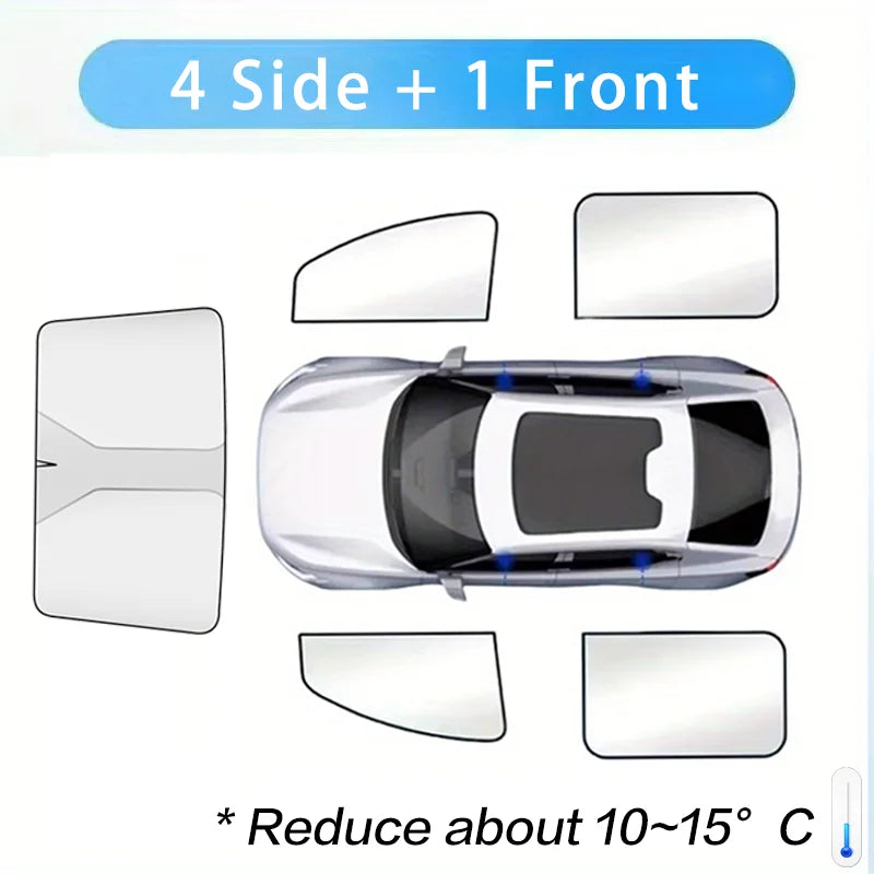 100% Blackout Car Sunshades | Magnetic UV Protection for Front Rear Side Windows