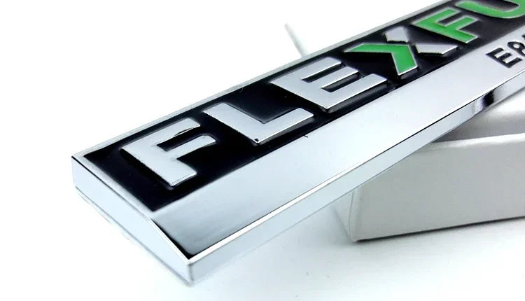 Car FLEX FUEL Universal model clean energy car stickers personalized metal modified car logo 3D Metal logo MyPetiteCar.com