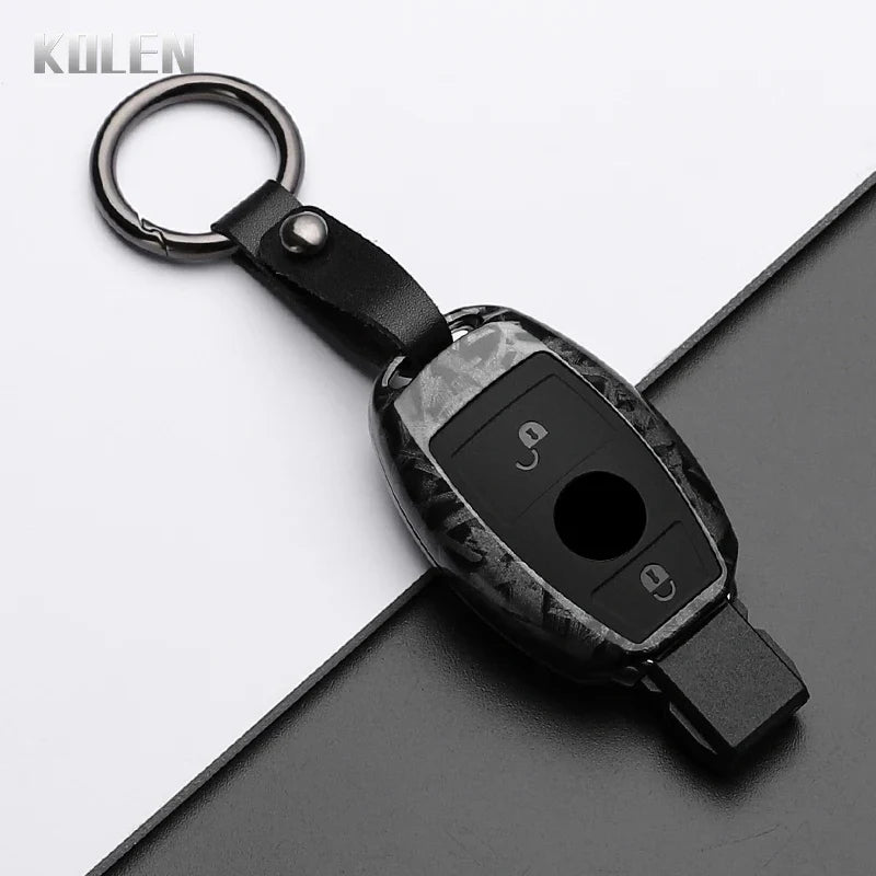 ABS Carbon Fiber Style Car Key Case Cover For Mercedes Benz A B C E Class GLS GLA GLK GLC CLS CLA AMG W204 W205 W212 W463 W176 MyPetiteCar.com