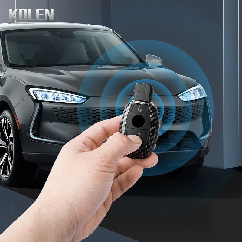 ABS Carbon Fiber Style Car Key Case Cover For Mercedes Benz A B C E Class GLS GLA GLK GLC CLS CLA AMG W204 W205 W212 W463 W176 MyPetiteCar.com