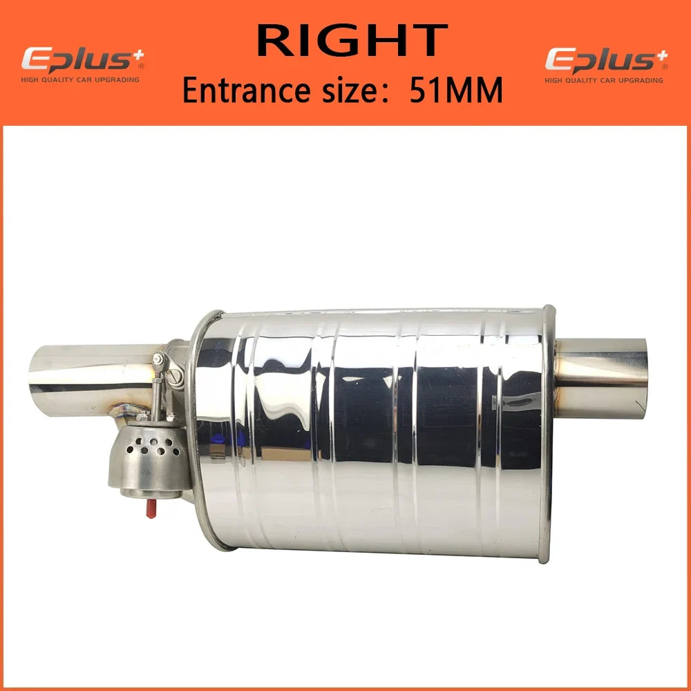 EPLUS Stainless Steel Remote Control Exhaust Vacuum Valve | Variable Silencer for Universal 51 63 76 mm Pipes