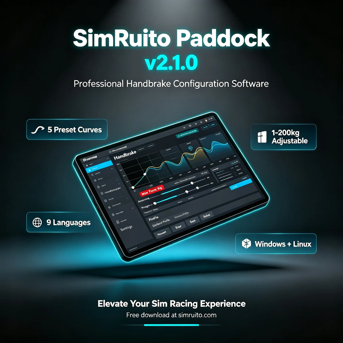 SimRuito RT31 USB Load Cell Handbrake | Sim Racing Handbrake for PC
