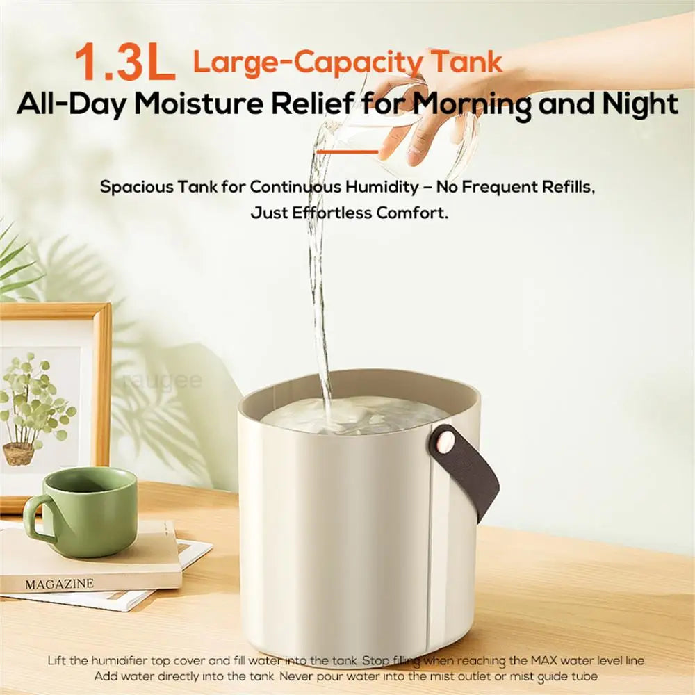 1.3L Air Humidifier Professional Large Capacity Humidifier for Home Double Spray Port Cool Mist Maker Humidifier with LED Light
